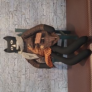 Primitive Halloween Black Cat Doll